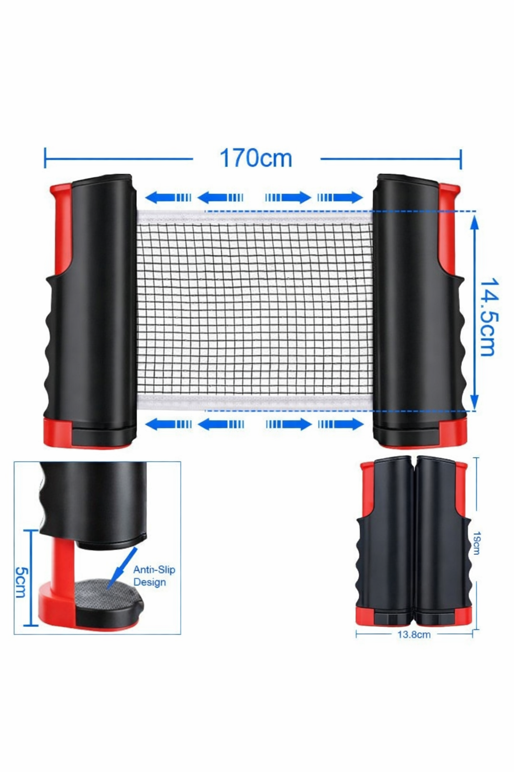 Play2ping™ Teleskopik masa tenisi seti